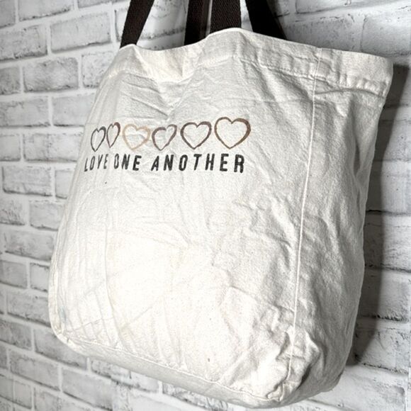‘Love One Another’ Hearts Canvas Tote Bag - Picture 2 of 4